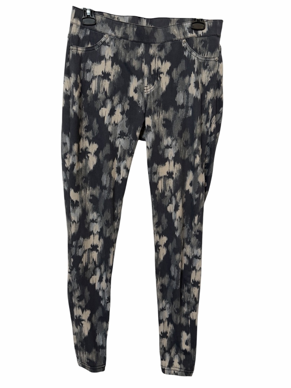 Simply Vera Vera Wang Jeggings Womens M Gray Animal Print Denim Stretch Pockets